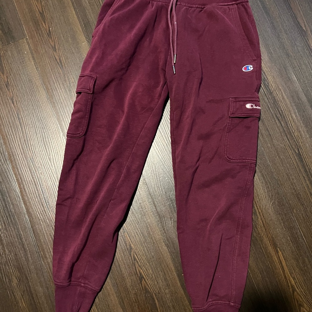 Champion Burgundy Cargo Sweatpants
